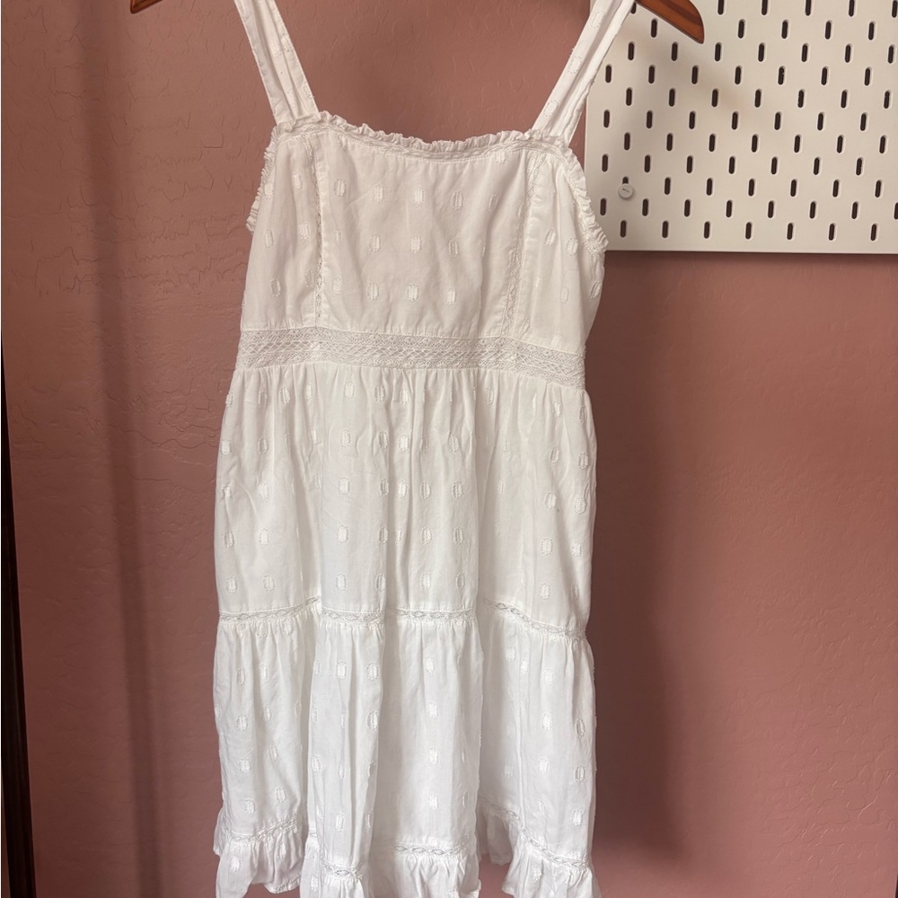 American Eagle Outfitters White Ruffled Tiered Sundress